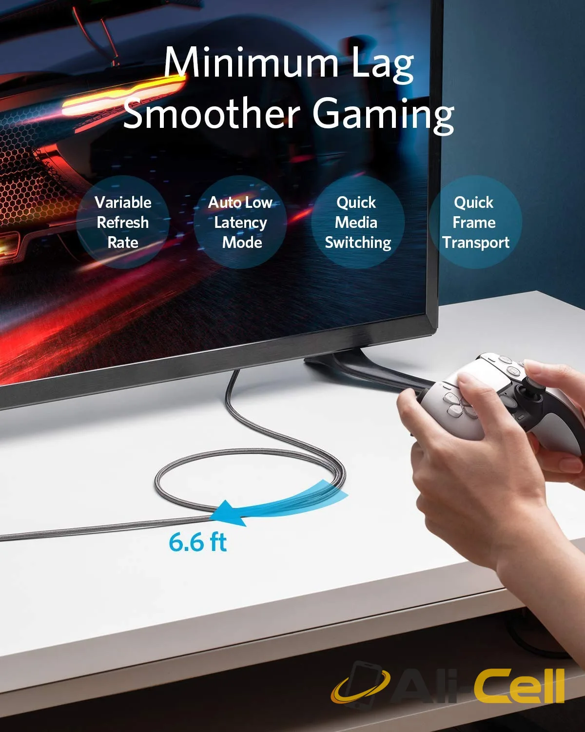 Anker 8K@60Hz HDMI Cable, Ultra High Speed 4K@120Hz 48Gbps 6.6 ft Ultra HD HDMI to HDMI Cord — 7