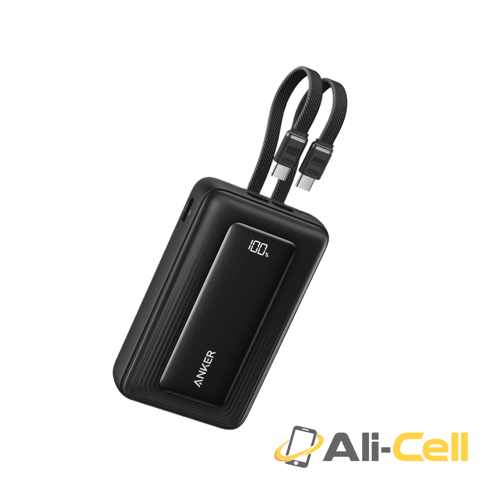Anker Zolo Power Bank (20K, 45W, Built-In Dual USB-C Cables) (White)