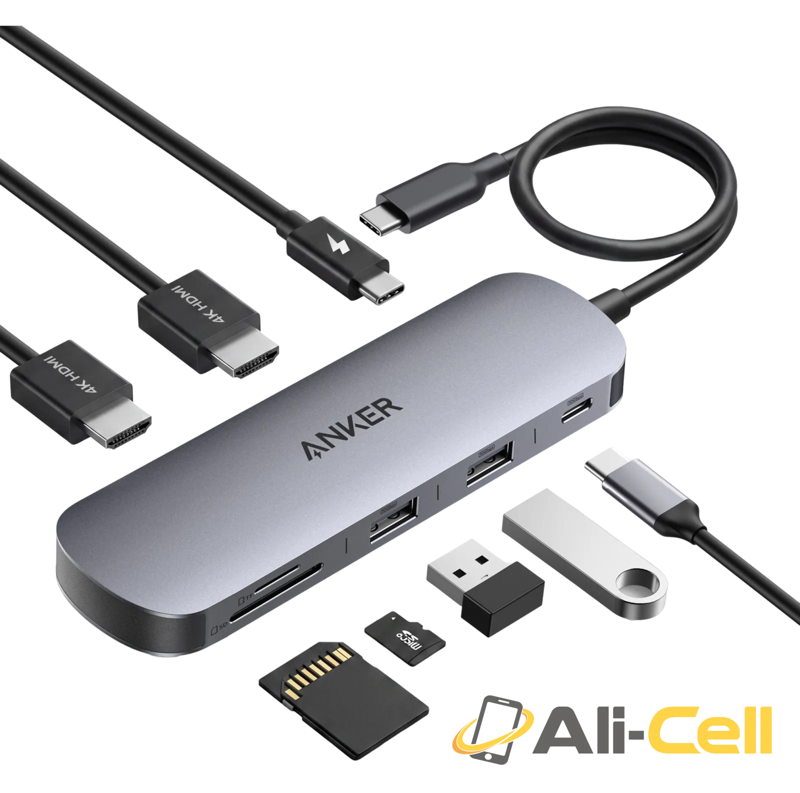 Anker Nano USB-C Hub (8-in-1, Dual Display), 10 Gbps Speed, 85W Max Fast Laptop Charging