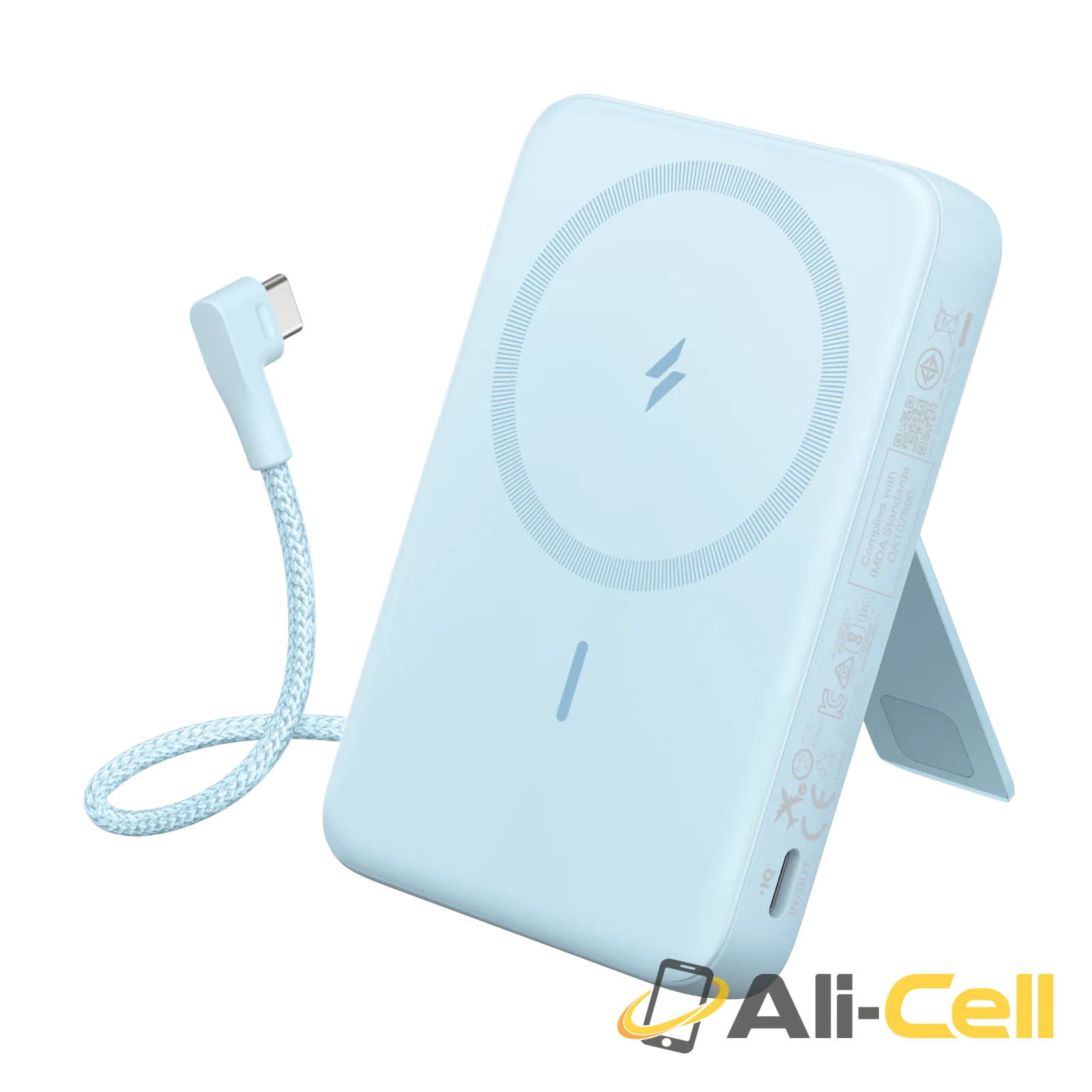 Anker Zolo Magnetic Power Bank, 10K Wireless Charger, 30W Max Fast Charging (Misty Blue)
