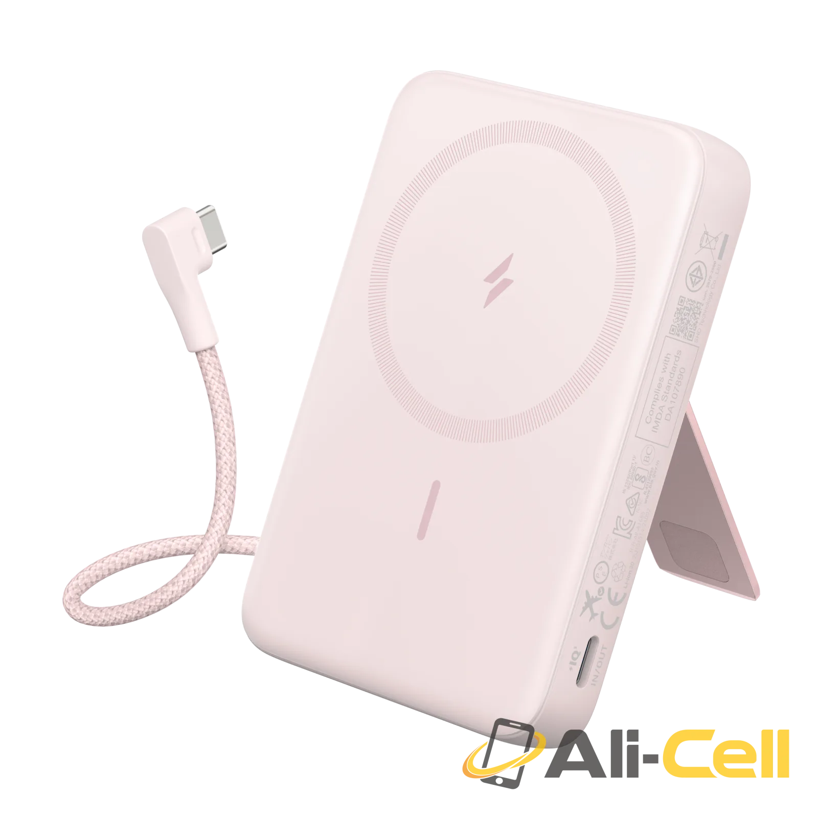Anker Zolo Magnetic Power Bank, 10K Wireless Charger, 30W Max Fast Charging (Pink)
