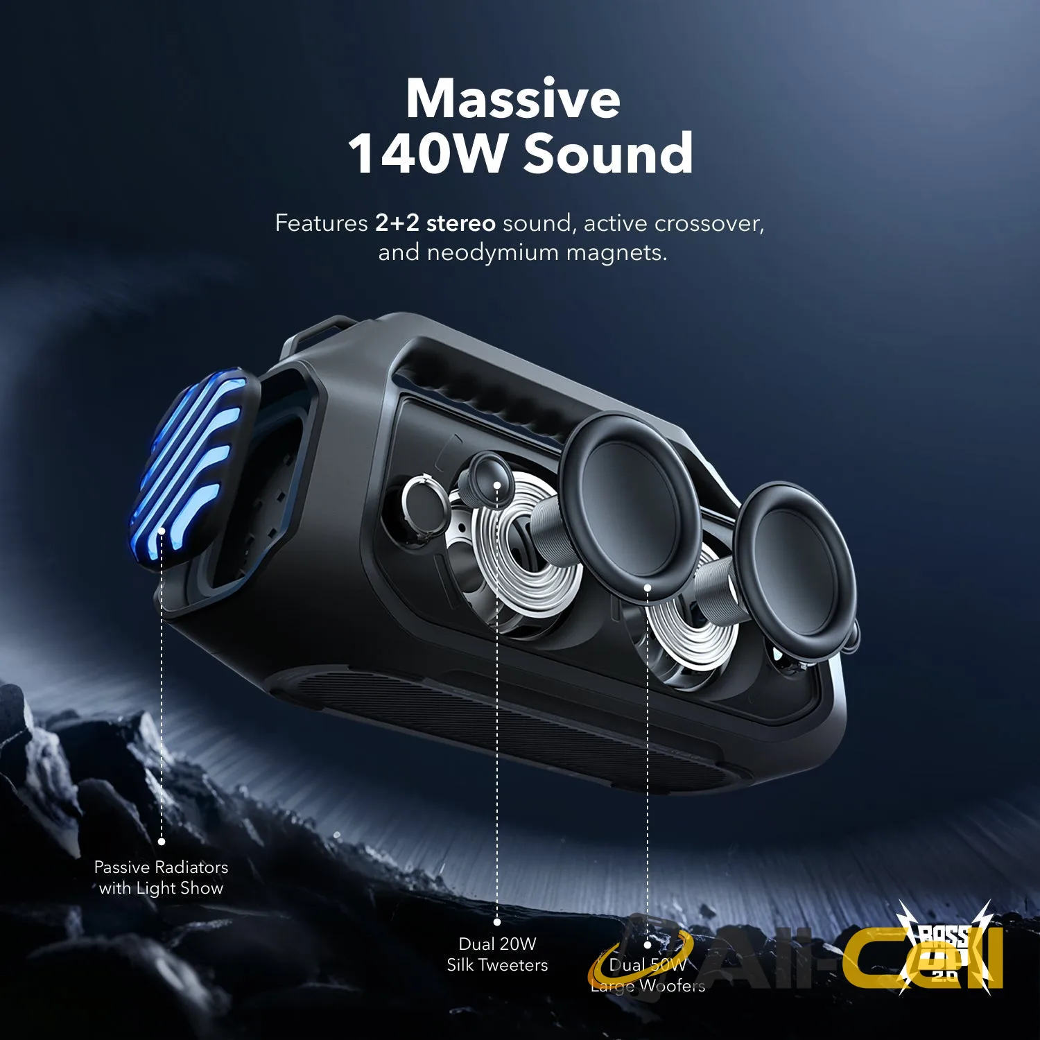 soundcore Boom 2 Plus | Outdoor Bluetooth Speaker, 140W Sound and RGB Lights (Phantom Black) — 3
