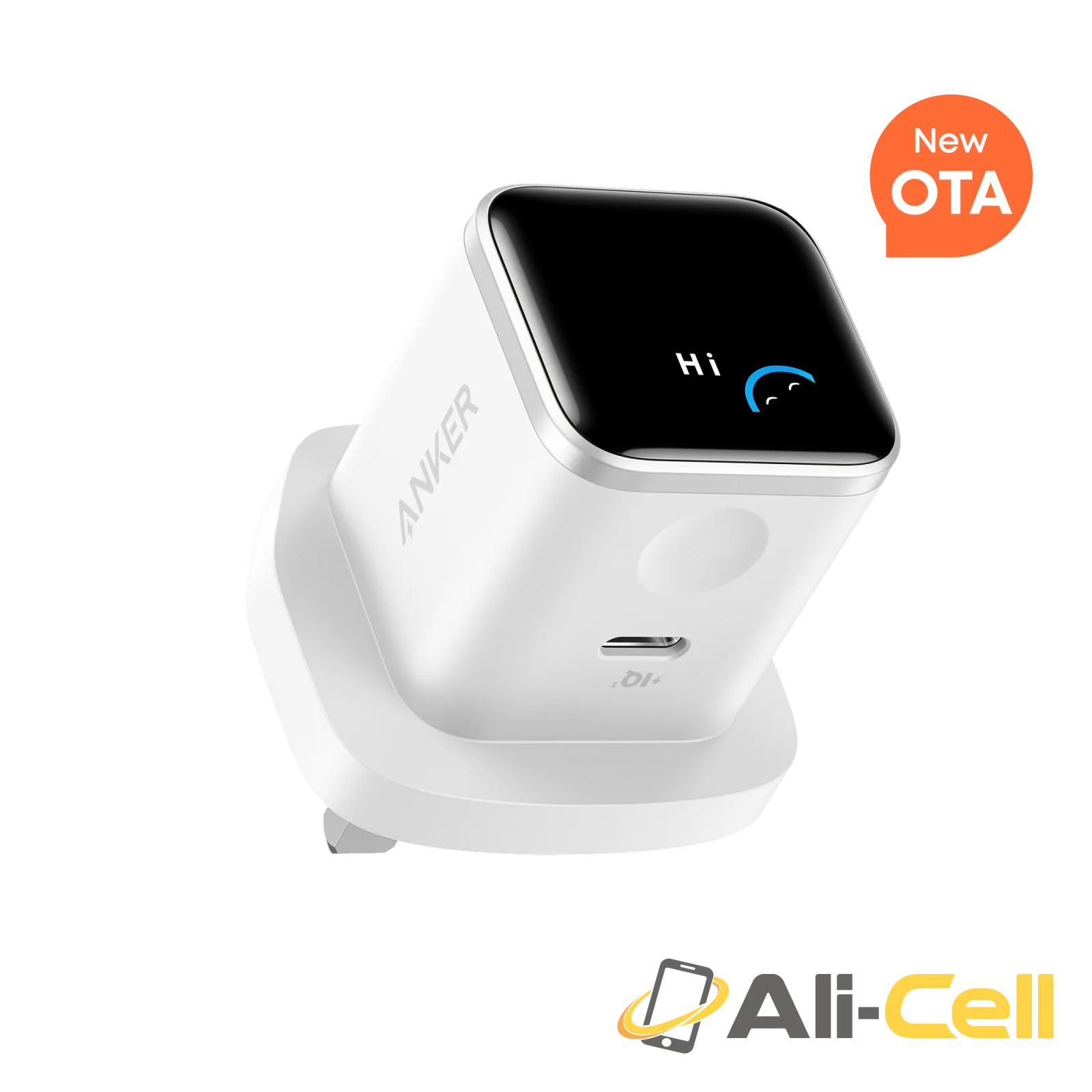 Anker Nano Charger (45W, Smart Display) (Aurora White)
