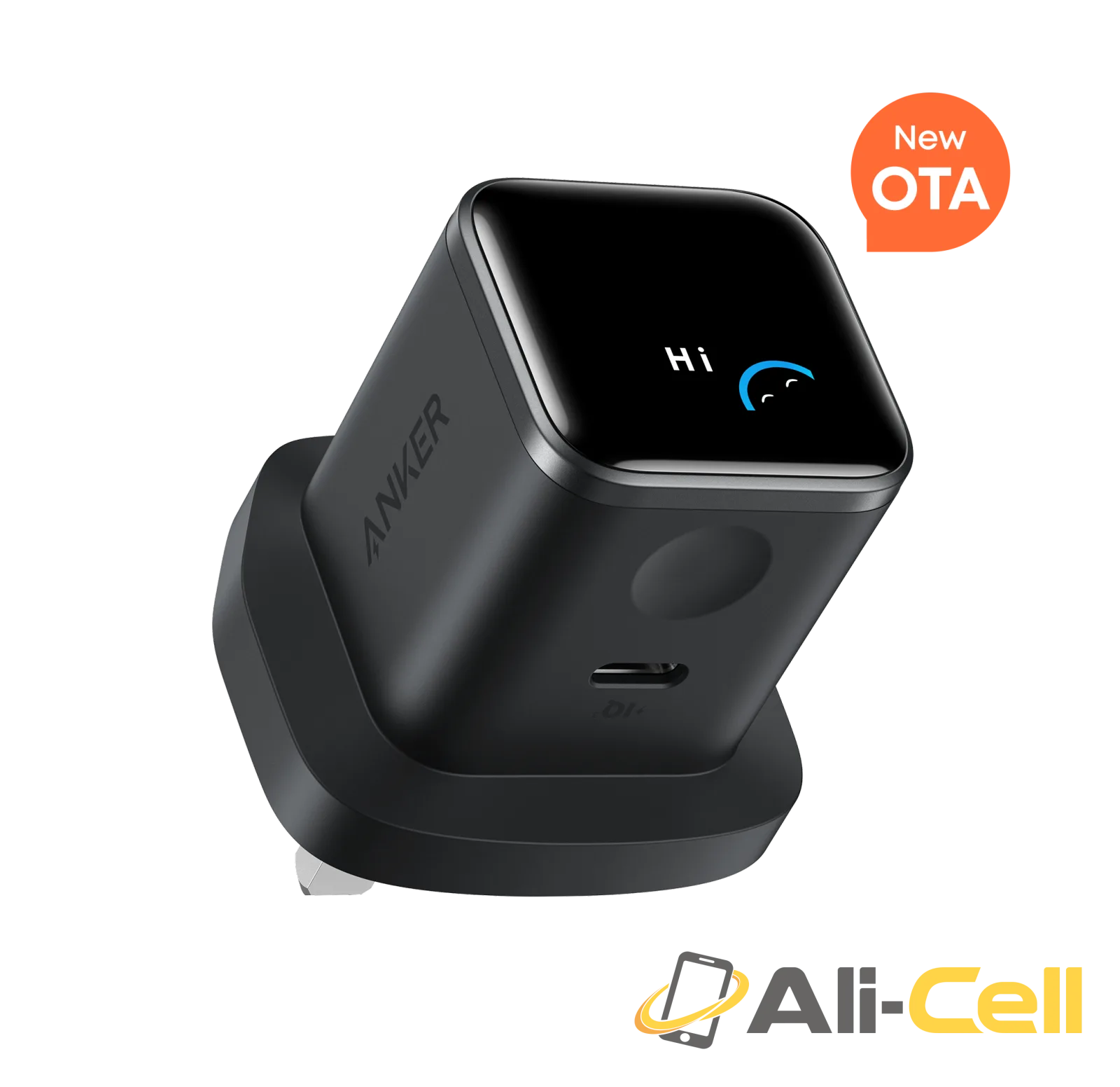 Anker Nano Charger (45W, Smart Display) (Black Stone)