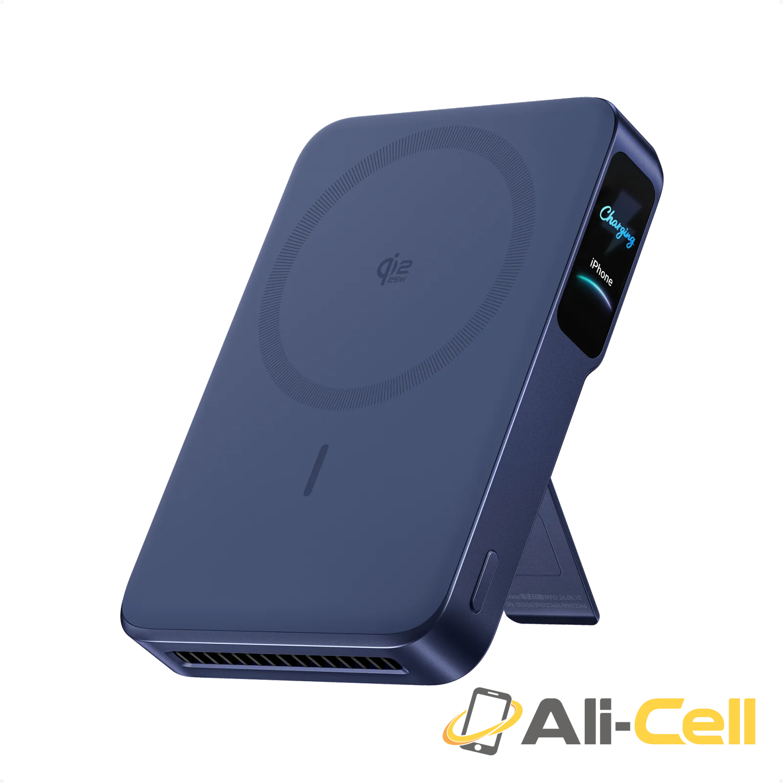 Anker MagGo Power Bank 2 Pro, Qi2 25W 10,000mAh Battery with Cooling Fan (Polar Night Blue)