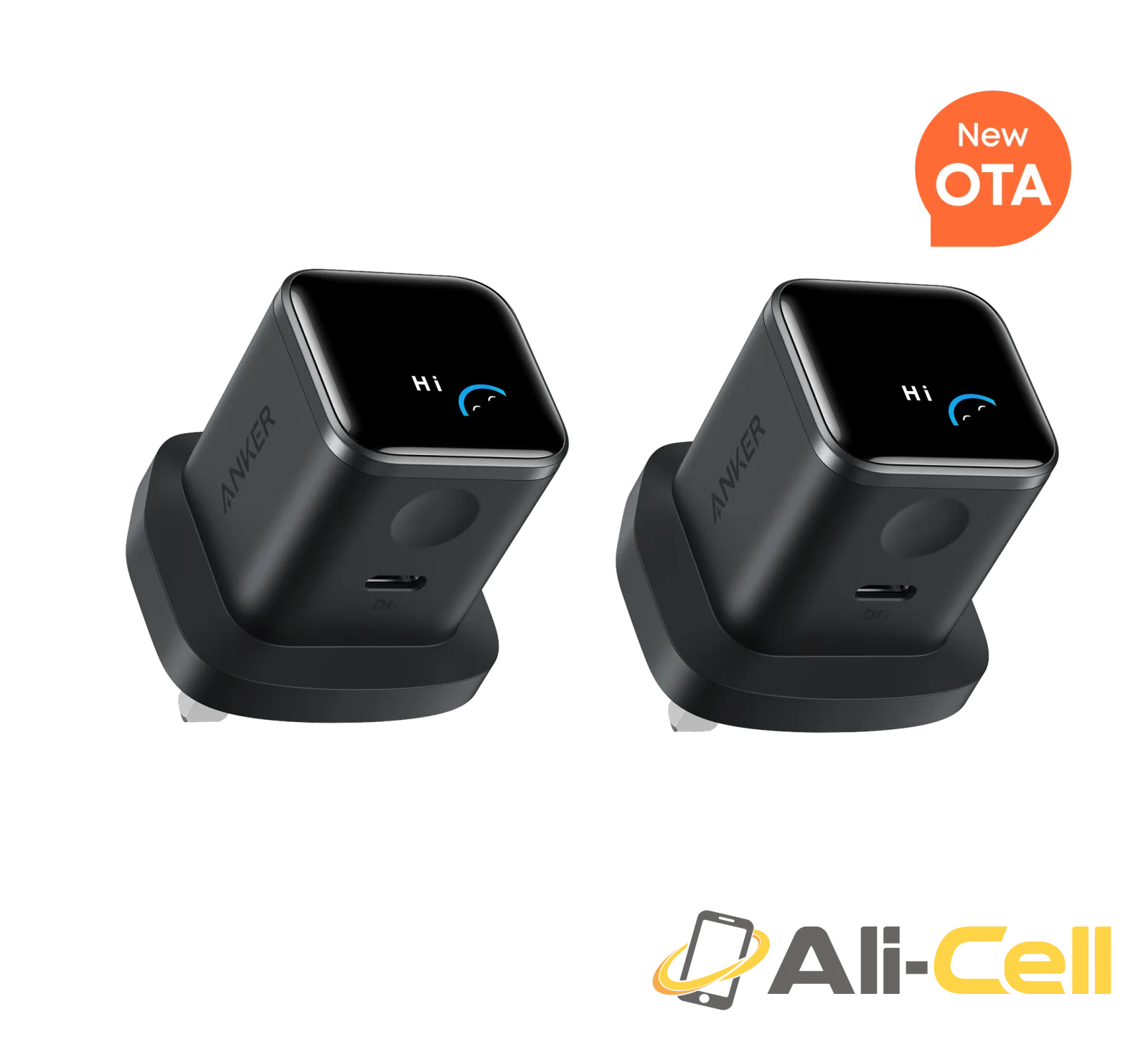 Anker Nano Charger (45W, Smart Display, 2-Pack) (Black Stone｜2 Pack)