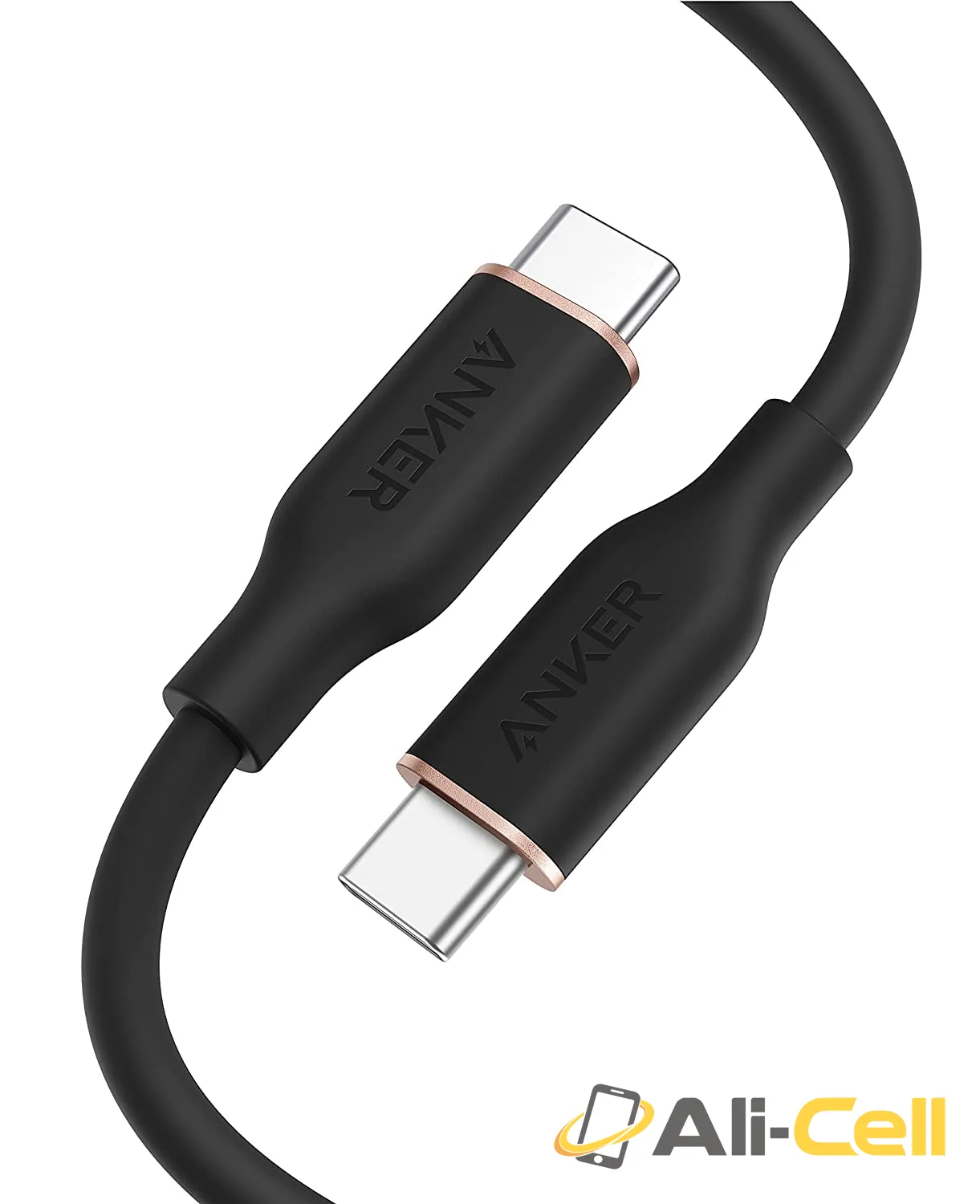 Anker 643 USB-C to USB-C Cable (Flow, 3ft Silicone) (Midnight Black (3ft))