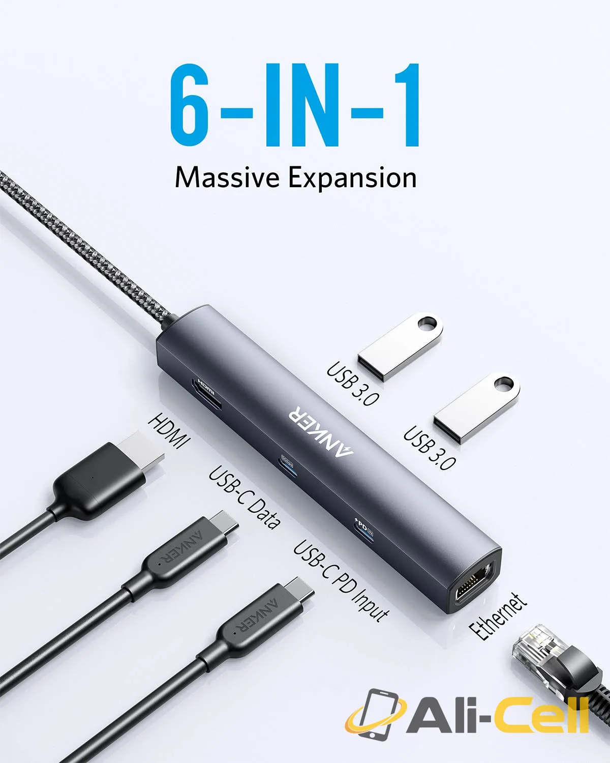 Anker 543 USB-C Hub (6-in-1, Slim) — 2