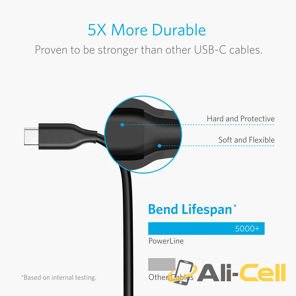 PowerLine USB-C to USB 3.0 Cable (6ft, 10ft) (Black / 6ft) — 5