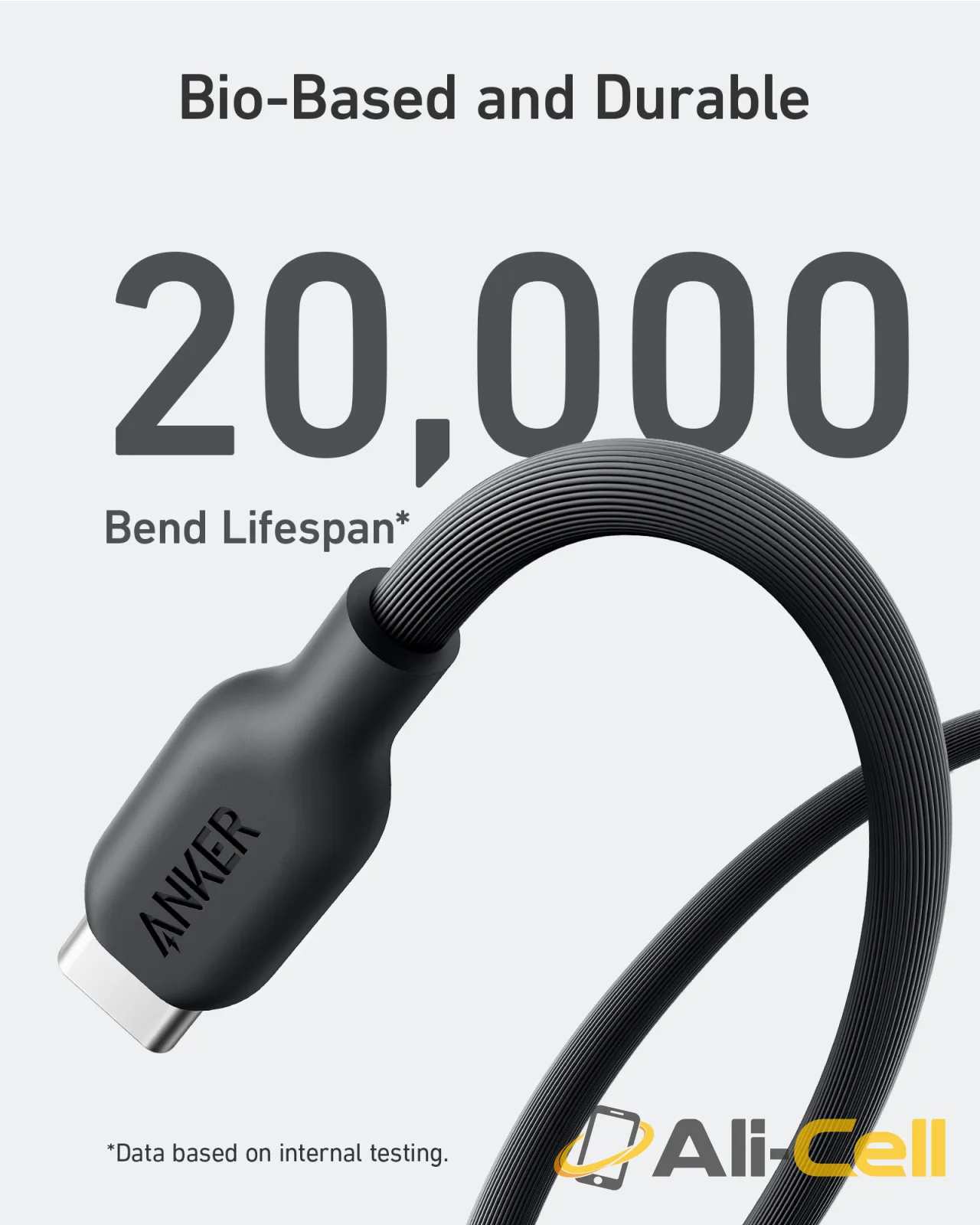 Anker 543 USB-C to USB-C Cable (3 ft / 6 ft Bio-Based) (6ft / Misty Blue) — 5