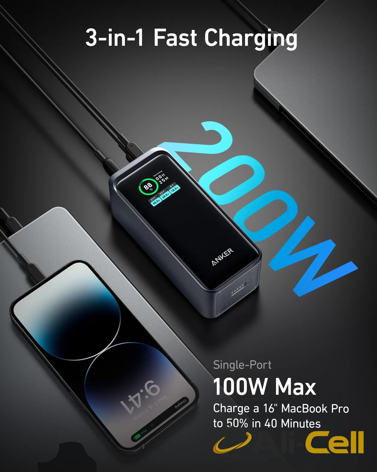 Anker Prime 20,000mAh Power Bank (200W) (champagne) — 3