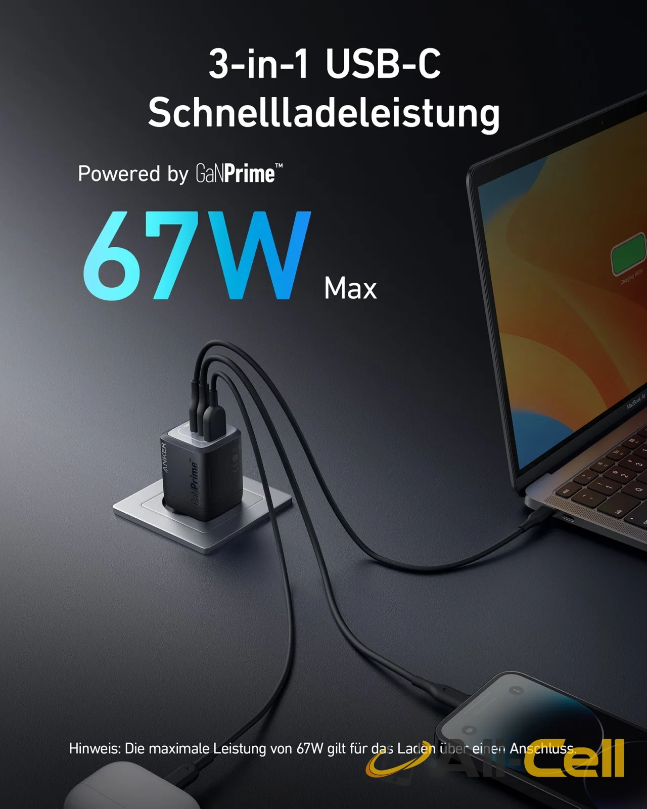 Anker Prime 67W GaN Wall Charger (3 Ports) — 3