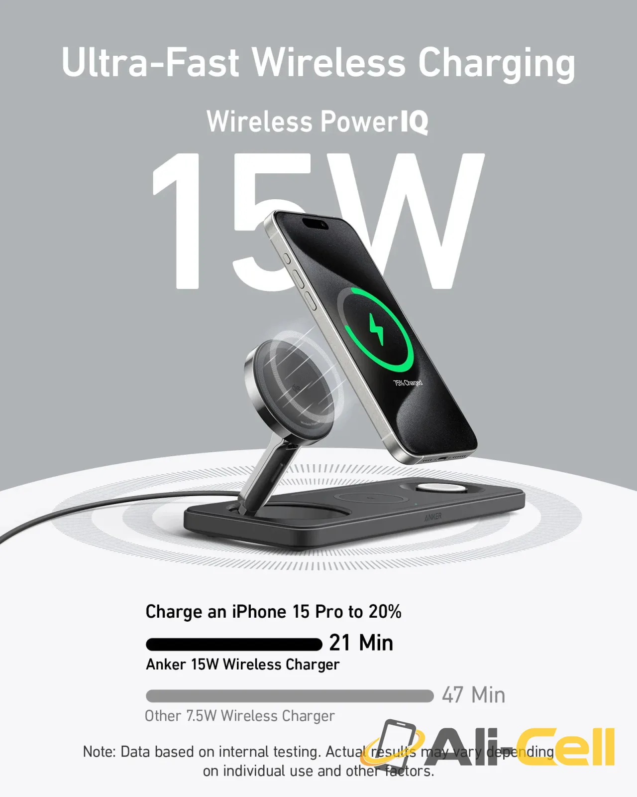 Anker MagGo Wireless Charging Station (3-in-1 Pad) (Black) — 4