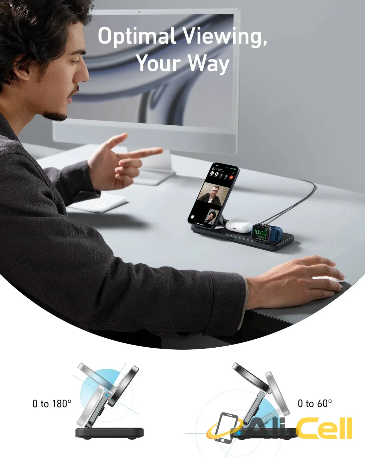 Anker MagGo Wireless Charging Station (3-in-1 Pad) (Black) — 7