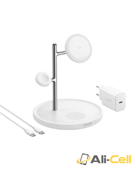 Anker MagGo Wireless Charging Station (3-in-1 Stand) (White)