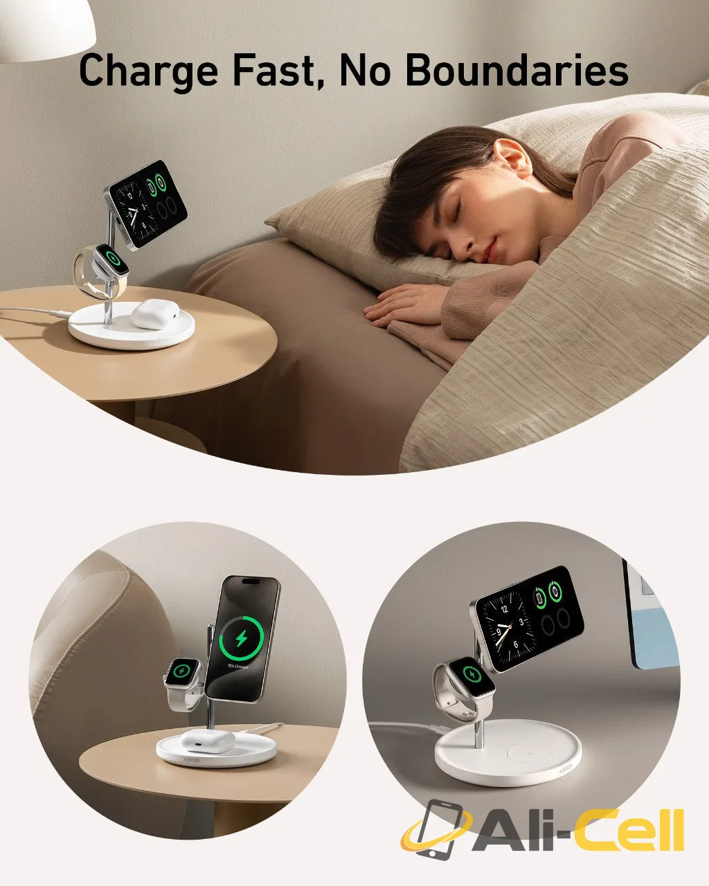 Anker MagGo Wireless Charging Station (3-in-1 Stand) (White) — 8