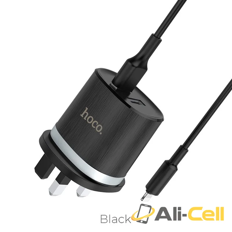 Wall charger “C46 Luster power” UK charging adapter set with cable (Set With Lightning Cable)