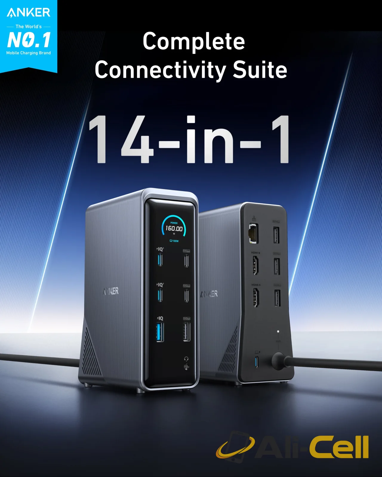 Anker Prime Charging Docking Station (14-in-1, Dual Display, 160W) — 2