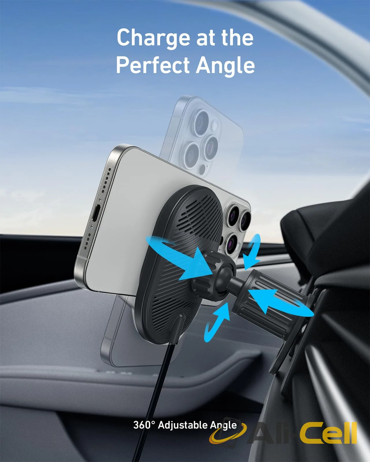 Anker MagGo Wireless Car Charger (Pad, Built-In USB-C Cable) — 3