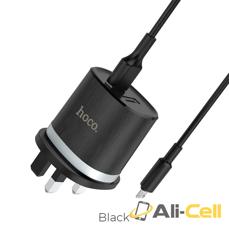 Wall charger “C46 Luster power” UK charging adapter set with cable (Set With Micro Usb Cable)