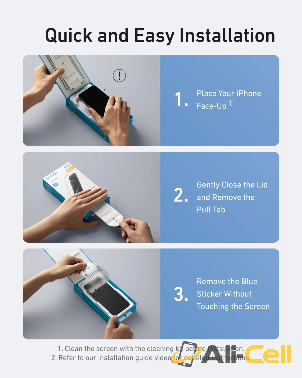 Anker Easy Fit Screen Protector Kit (ShieldX Glass, HD, 2-Pack) (iPhone 15 Pro) — 3