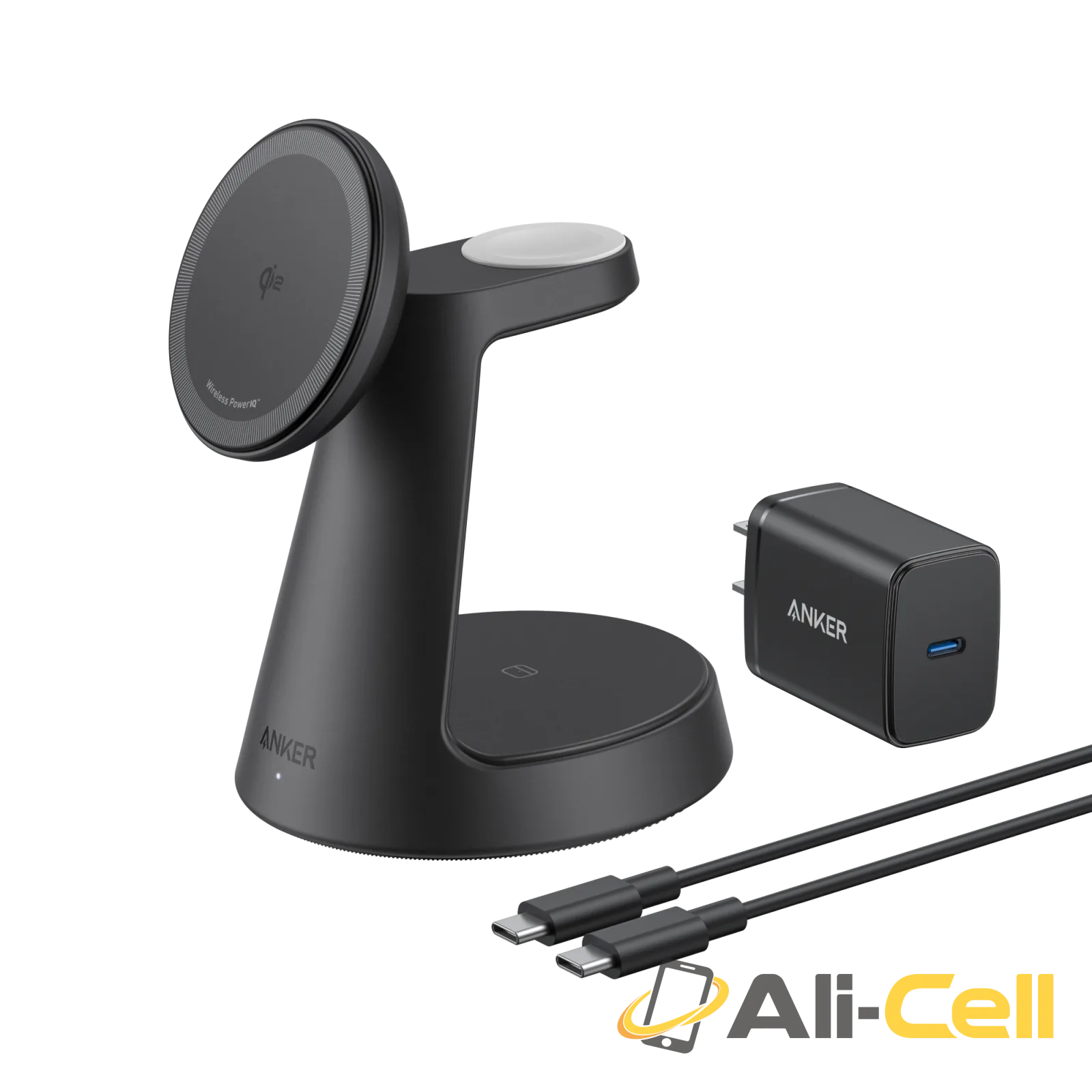 Anker MagGo Wireless Charging Station (3-in-1, Dock Stand) (Black)