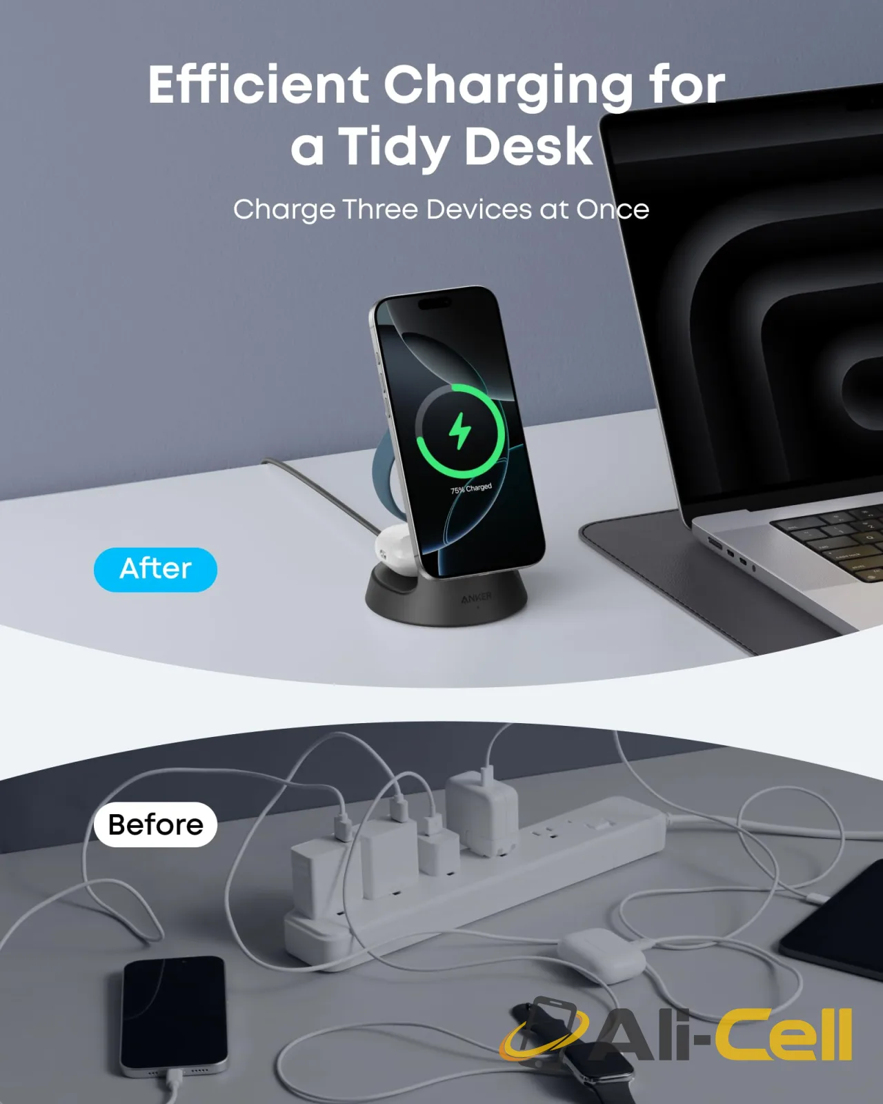 Anker MagGo Wireless Charging Station (3-in-1, Dock Stand) (White) — 7