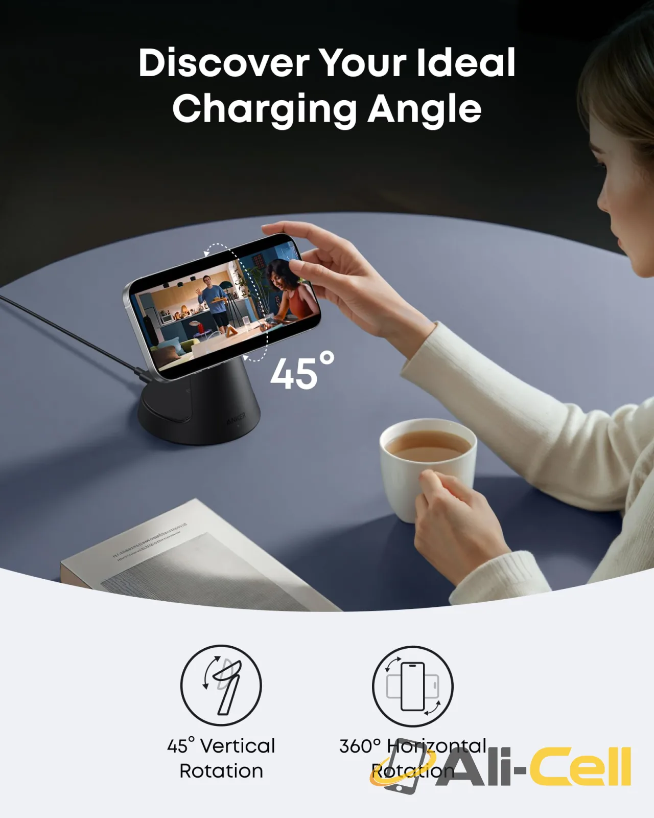 Anker MagGo Wireless Charging Station (3-in-1, Dock Stand) (White) — 8