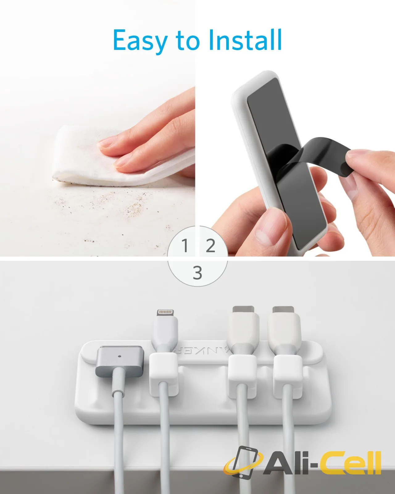 Anker Magnetic Cable Holder (White) — 3