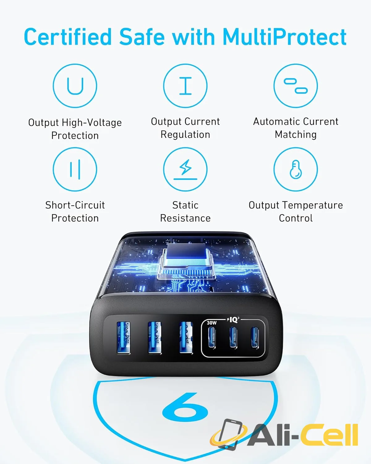 Anker Charger (112W, 6 Ports, GaN) (Black) — 7