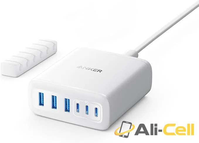 Anker Charger (112W, 6 Ports, GaN) (White)