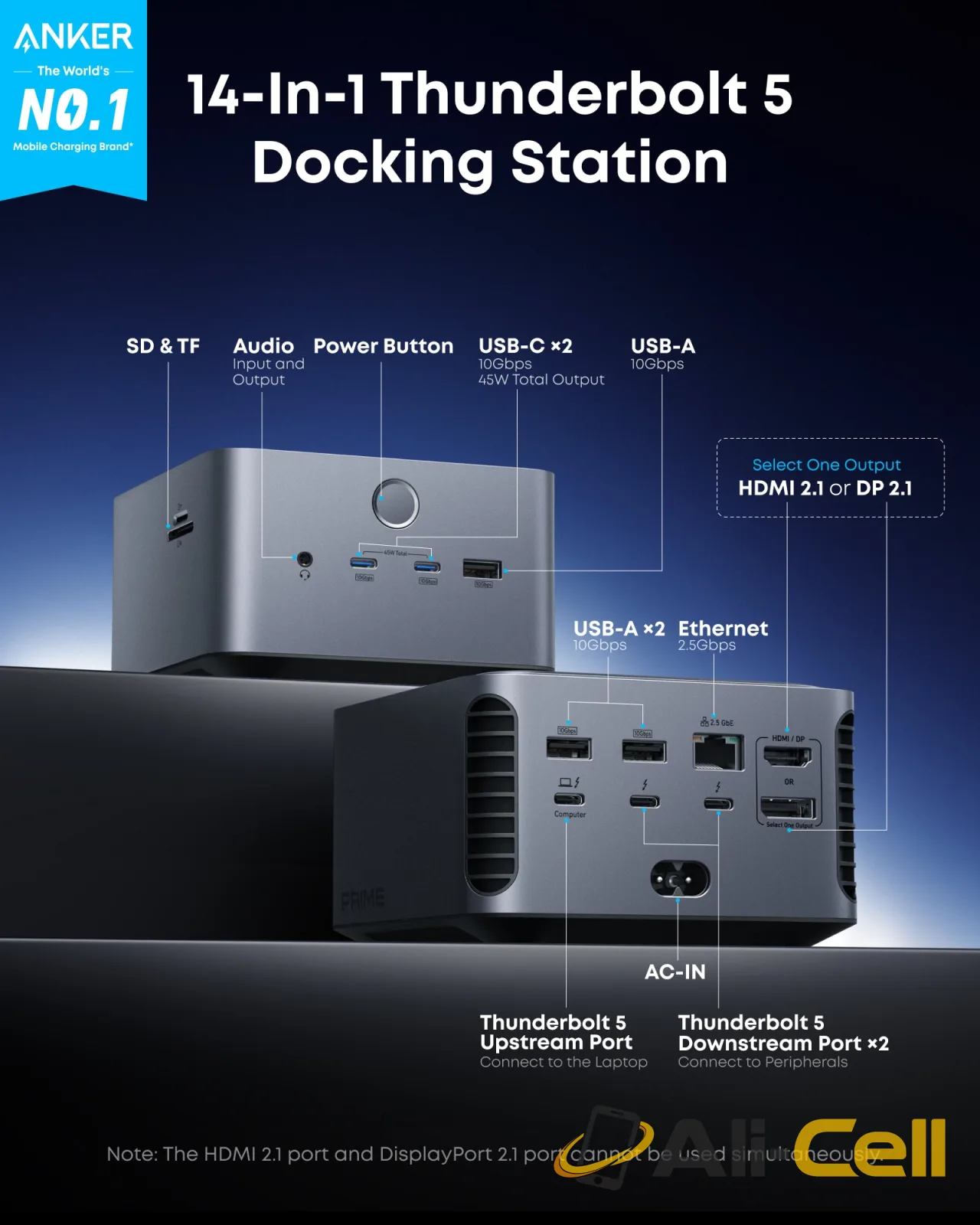 Anker Prime TB5 Docking Station (14-in-1, 8K, Thunderbolt 5) — 2