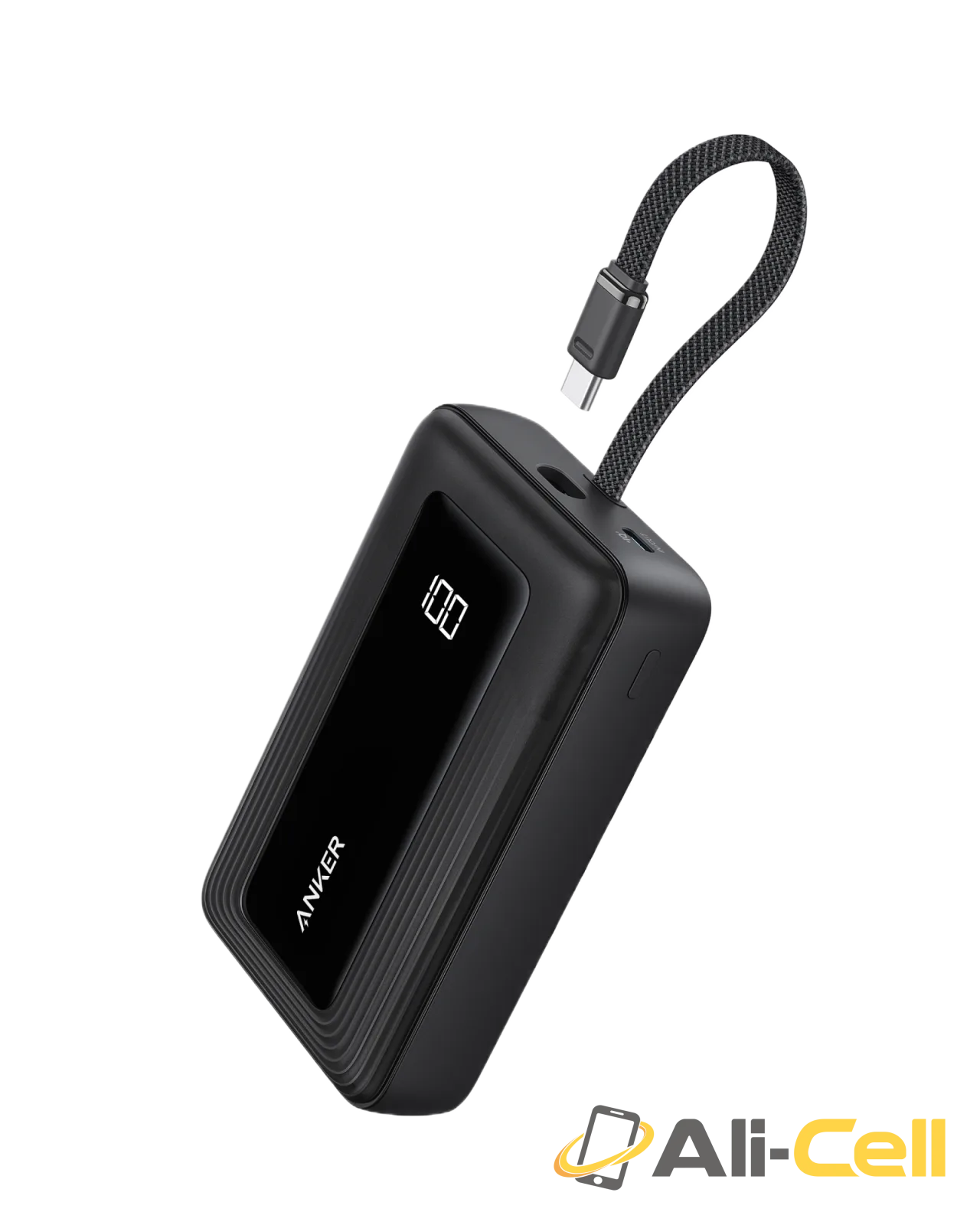 Anker Zolo Power Bank (20K,30W,Built-In USB-C Cable) (White) — 2