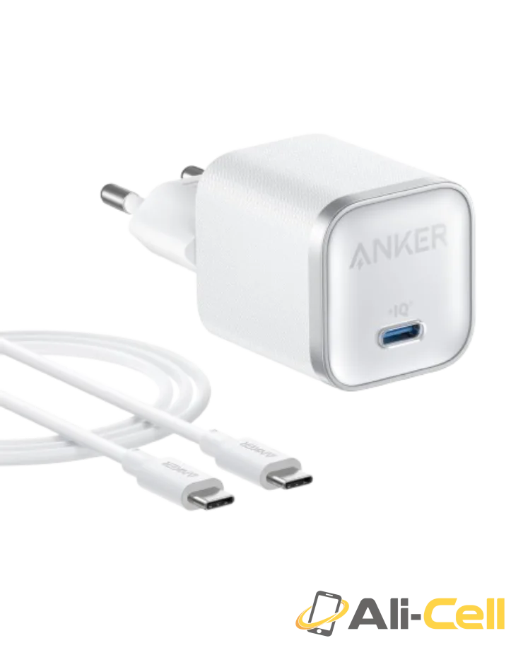 Anker Nano Charger (45W) with USB-C to USB-C Cable (White)
