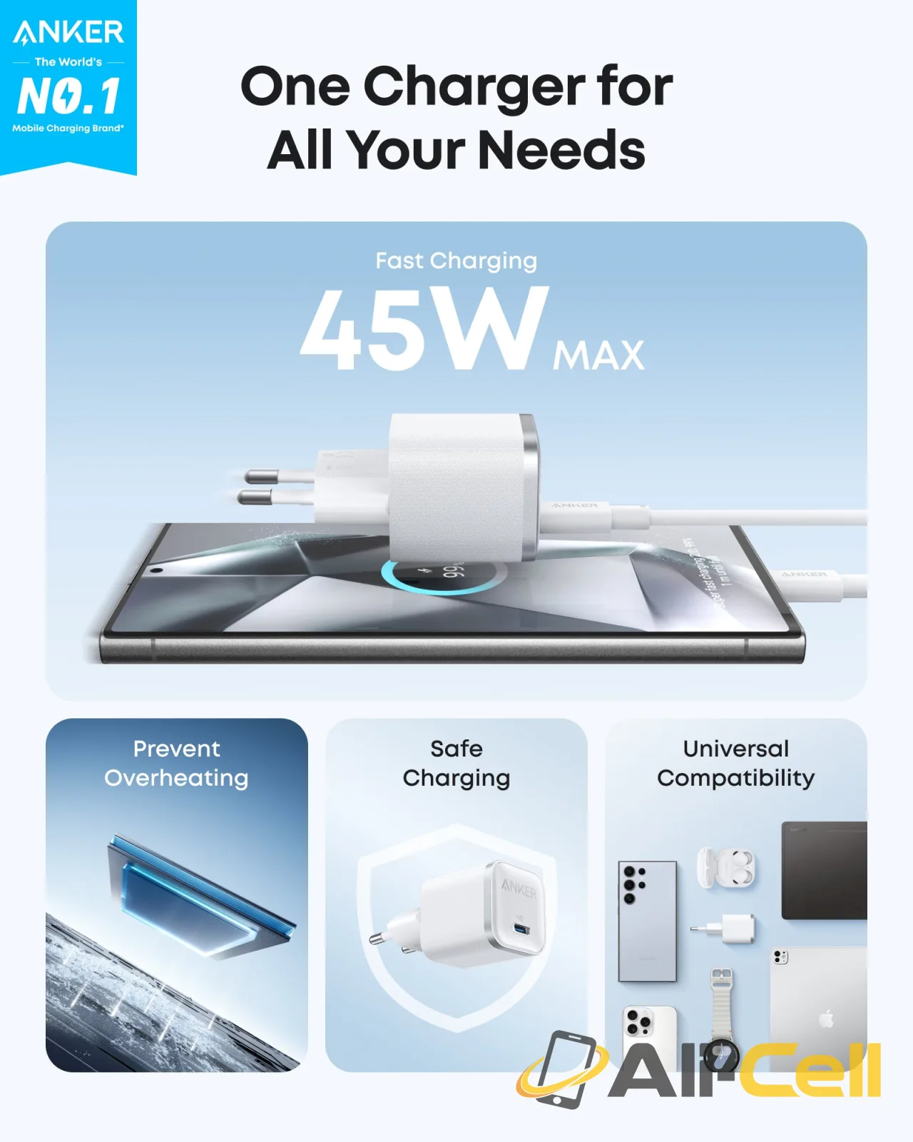 Anker Nano Charger (45W) with USB-C to USB-C Cable (Black) — 3