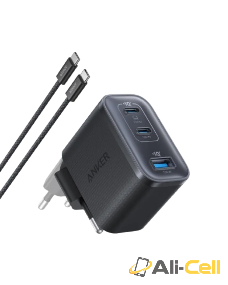 Anker Nano Charger (70W, 3 Ports) (Black)