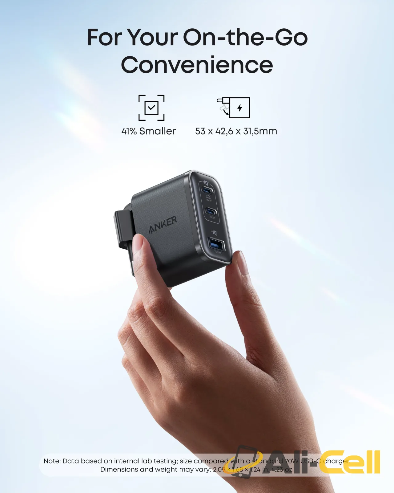 Anker Nano Charger (70W, 3 Ports) (Black) — 4