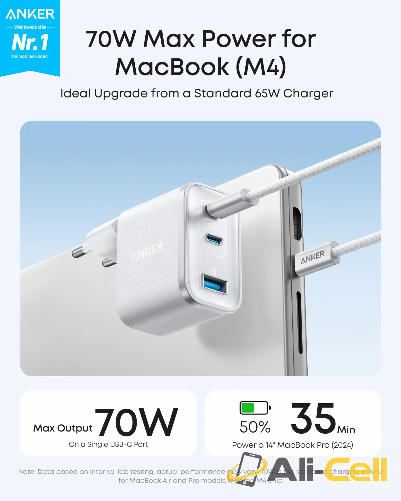 Anker Nano Charger (70W, 3 Ports) (Black) — 8