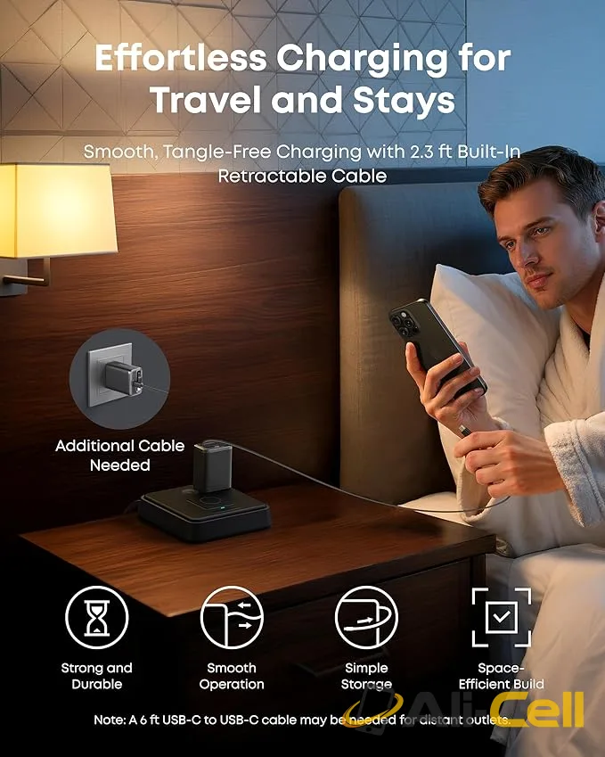 Anker Nano Charger (35W, Built-In Retractable USB-C Cable) (Black) — 5