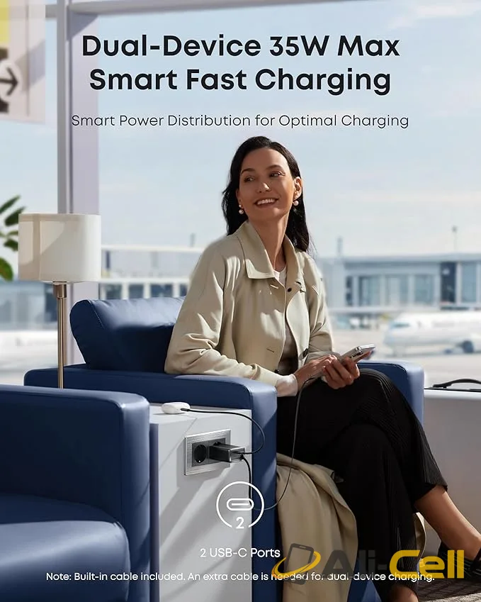Anker Nano Charger (35W, Built-In Retractable USB-C Cable) (White) — 5