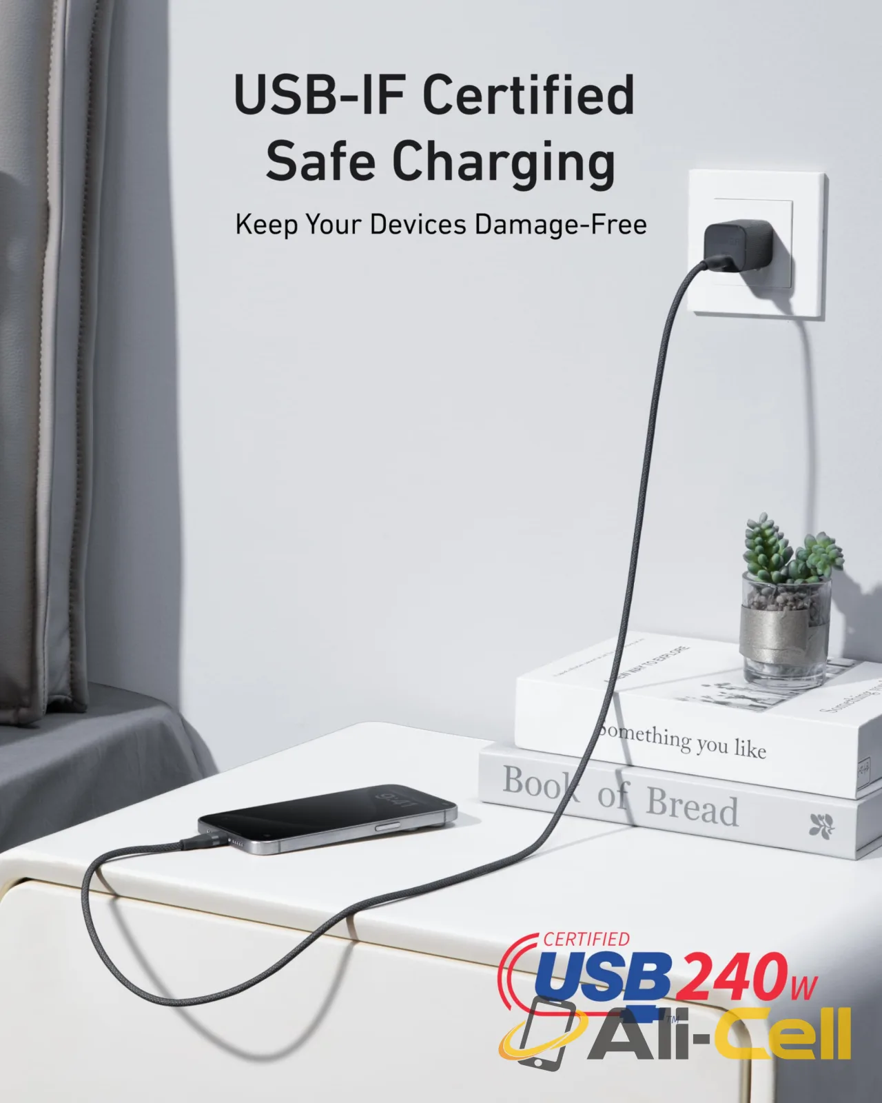 Anker 735 Charger (Nano II 65W) and Anker USB-C to USB-C Cable (240W, Upcycled-Braided) — 4