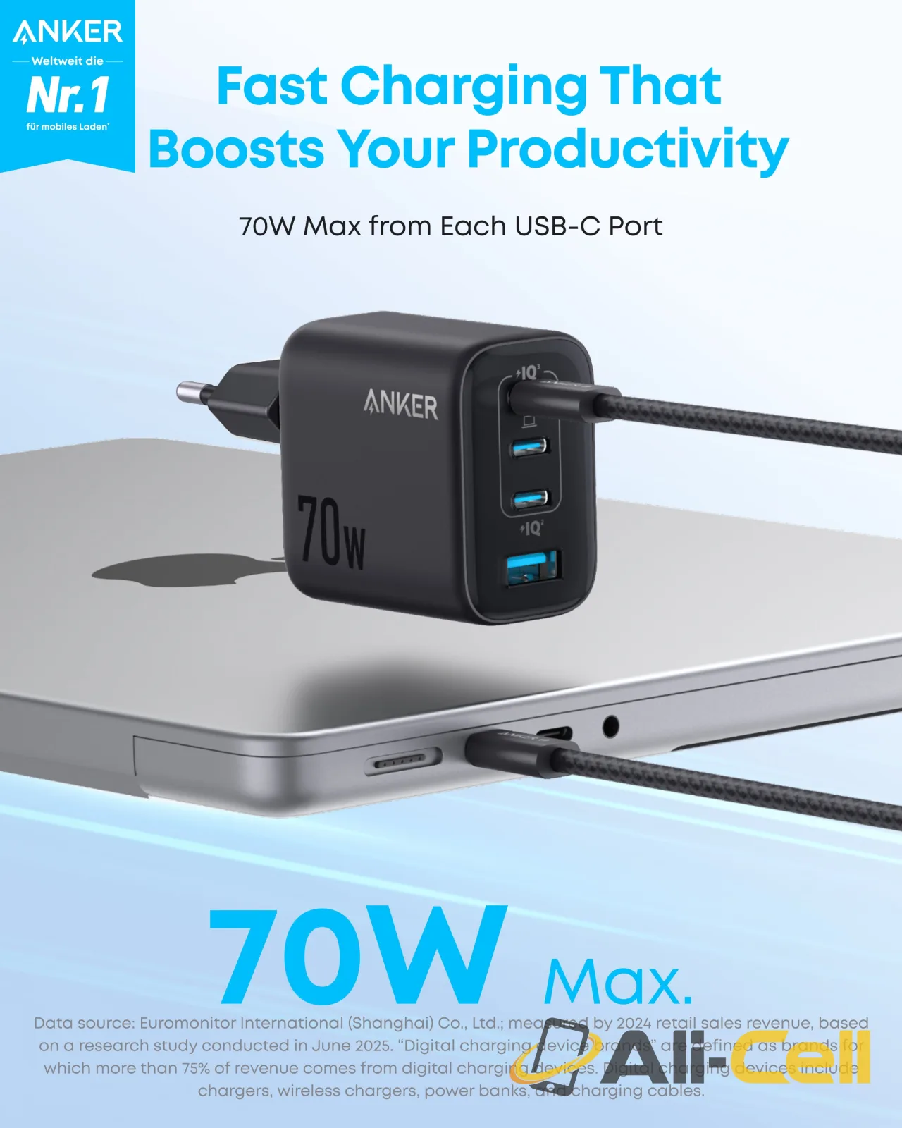 Anker Zolo Charger (70W, 4-Port, PD 3.0) (White) — 3