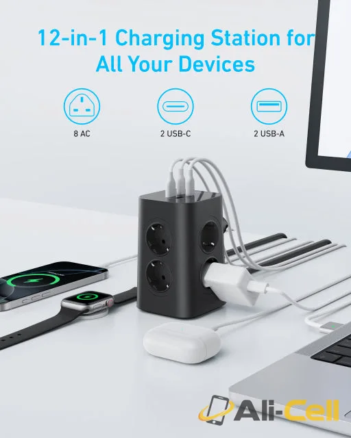 Anker USB Power Strip (12-in-1, 20W) Black — 5