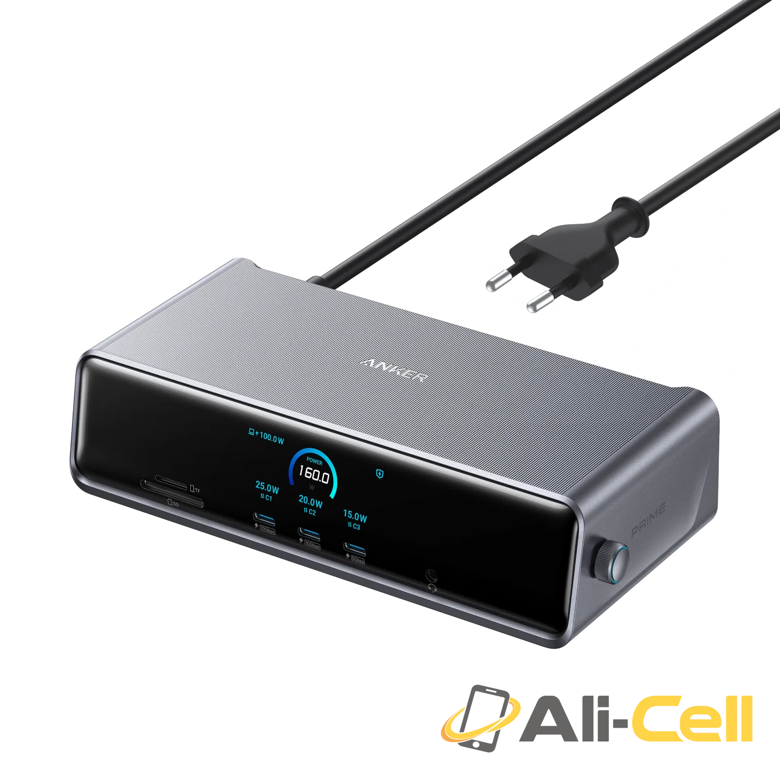 Station d’accueil Anker Prime (14-en-1, triple affichage, DisplayLink) + Anker Prime USB-C auf USB-C Kabel (240W, Upcycled-Flechtdesign, 3 ft) — 2