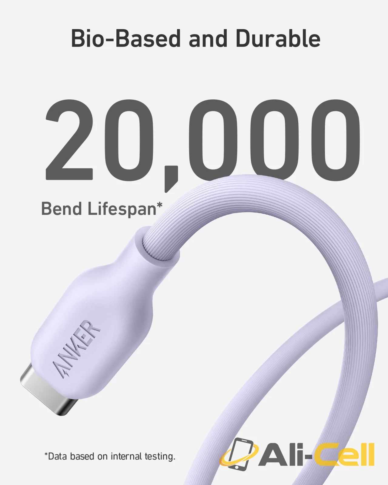 Anker 541 USB-C to Lightning Cable (Bio-Based) (91 cm / Lilac Purple) — 6