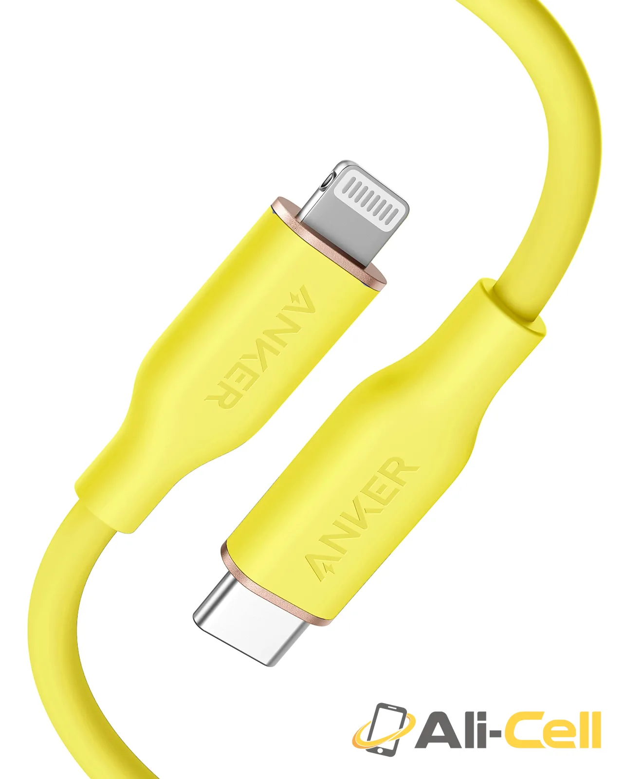 Anker 641 USB-C to Lightning Cable (Flow, Silicone) (91 cm / Daffodil Yellow)