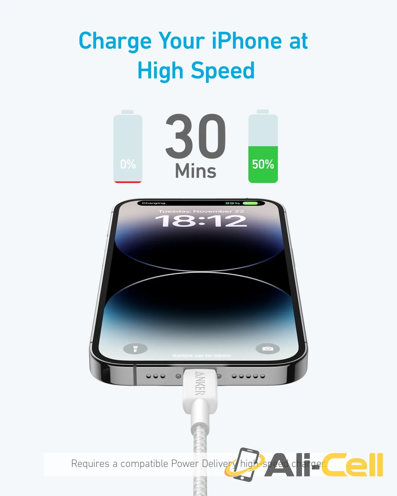 Anker 322 USB-C to Lightning Cable (182 cm / Black) — 6