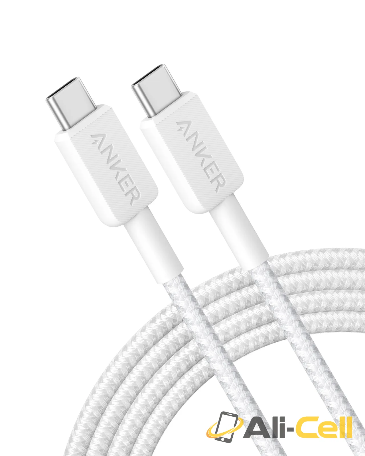 2 × Anker 322 USB-C to USB-C Cable (91 cm / White) — 4