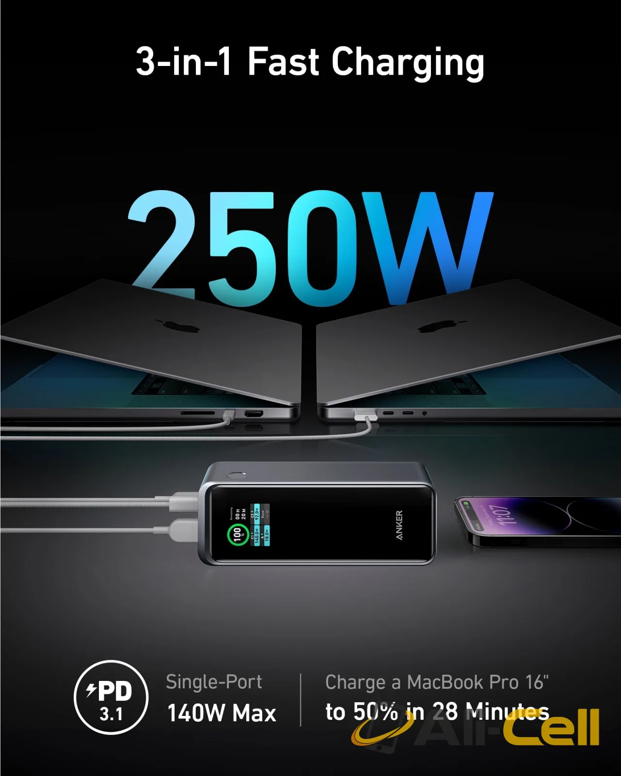 Anker Prime 27,650mAh Power Bank (250W) and 100W Charging Base — 2
