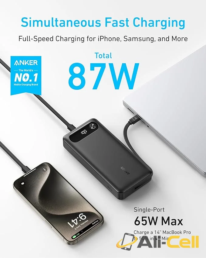 2 × Anker Power Bank (20K, 87W, Built-In USB-C Cable) — 2